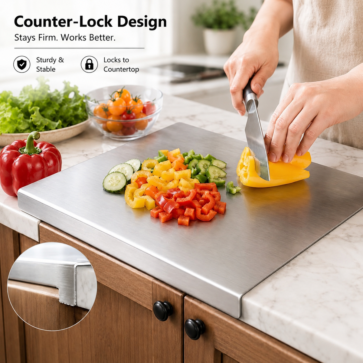 Premium Stainless Steel Chopping Board | 35×31 CM