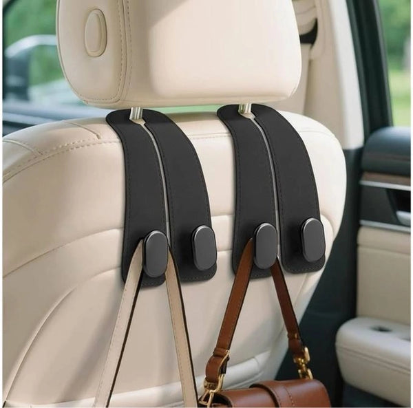 Car Seat Headrest Hook | Vegan Leather Hooks ( Pack of 2 )