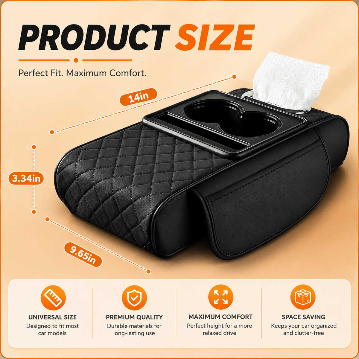 DriveEase 5-in-1 Universal Car Armrest Console Cushion