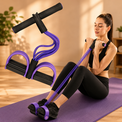 4-Tube Multifunctional Pedal Resistance Band Trainer