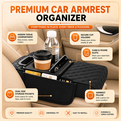 DriveEase 5-in-1 Universal Car Armrest Console Cushion