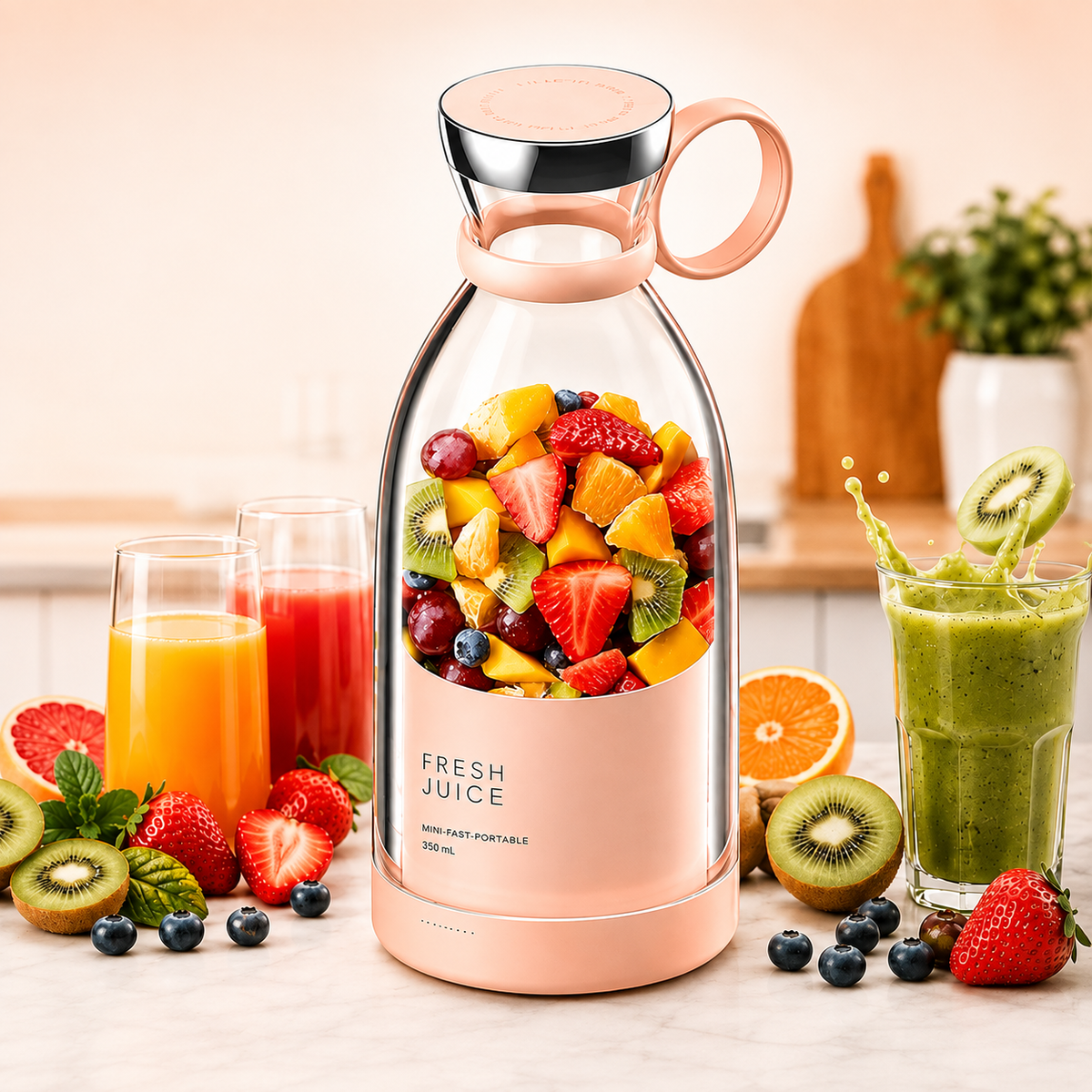 Portable Mini Rechargeable Blender – 380ML Fresh Juice Maker