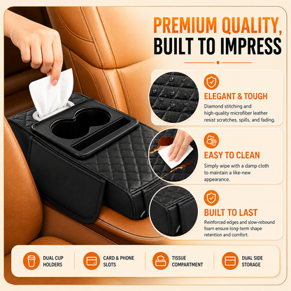 DriveEase 5-in-1 Universal Car Armrest Console Cushion
